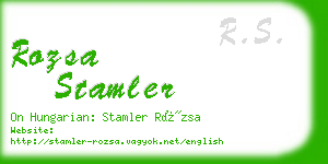 rozsa stamler business card